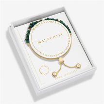 Joma Boxed Gold Plated Manifestones Malachite Bracelet - Gold