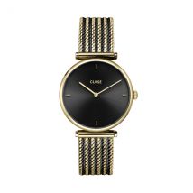 CLUSE Gold Black Triomphe Mesh Watch - Gold