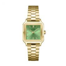 CLUSE Gold Green Gracieuse Petite Square Watch - Gold