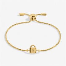 Joma Gold Mini Charm Lock Slider Bracelet - Gold