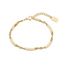 Over & Over Gold Stainless Steel Delicate Twist Bracelet - Gold