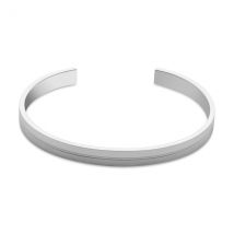 Over & Over Silver Classic Stainless Steel Cuff Bangle - Silver