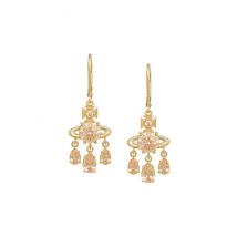 Vivienne Westwood Gold Joaquina Crystal Orb Three Drop Earrings - Gold