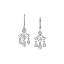 Vivienne Westwood Silver Joaquina Crystal Orb Three Drop Earrings - Silver