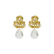 Ted Baker Gold Florelle Pearl Flower Drop Earrings - Gold