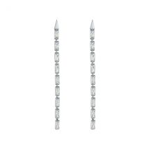 Ted Baker Silver Isalie Crystal Baguette Slinky Drop Necklace - Silver