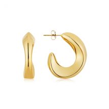 Over & Over Gold Stainless Steel Chunky Organic Hoop - Gold