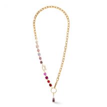 Coeur De Lion Gold Cube Fusion Red Charm Necklace