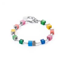 Coeur De Lion Silver GeoCube Iconic Pure Rainbow Bracelet - Silver