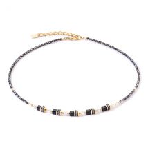 Coeur De Lion Gold Sparkling Princess Black Necklace - Gold