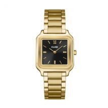 CLUSE Gold Gracieuse Square Black Watch - Gold