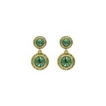 Ted Baker Gold Sollia Solitaire Sparkle Green Halo Drop Earrings - Gold