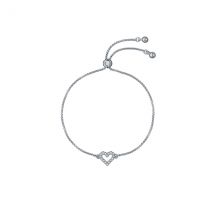 Ted Baker Silver Amorita Crystal Halo Heart Slide Bracelet - Silver