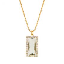 August Woods Gold Tourmaline Baguette Cut Statement Necklace - Gold