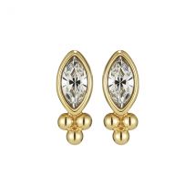 Olivia Burton Dainty Gold Marquise Caviar Bead Stud Earrings