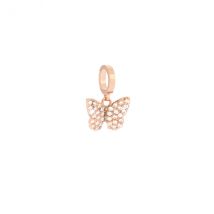 Rebecca Rose Gold Pave Freedom Butterfly Charm - Silver