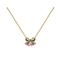 Amelia Scott Gold Amelia Bow Green Pink Necklace - Gold