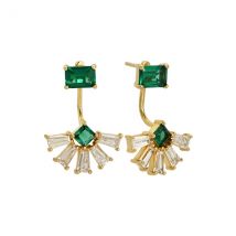 Amelia Scott Gold Lola Art Deco Fan Jacket Earrings - Gold