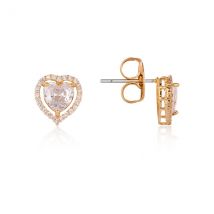 August Woods Gold Halo Heart Stud Earrings - Gold
