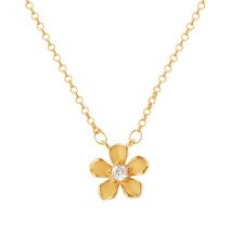 August Woods Gold Yellow Floral Pearl Necklace
