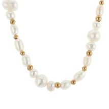 Over & Over Gold Stainless Steel Multi Pearl Necklace - Gold