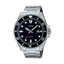 Casio Mens Stainless Steel Black Dial Diver Watch