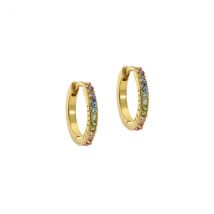 Ted Baker Gold Heplie Pastel Crystal 14mm Hoops - Gold