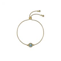 Ted Baker Gold Soleta Solitaire Sparkle Halo Aqua Slide Bracelet - Gold