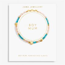 Joma Gold Blue Cubes Boy Mum Bracelet - Gold