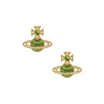Vivienne Westwood Gold Rina Peridot Mother of Pearl Orb Stud Earrings - Gold