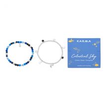 Karma Silver Blue Moons Charms Set of 2 Bracelets - Silver