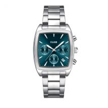CLUSE Silver Quartaut Chronograph Blue Watch - Silver