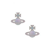 Vivienne Westwood Silver Rina Violet Aqua Orb Stud Earrings - Silver