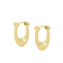 Coach Gold Chunky C Huggie Earrings - Gold
