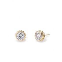 Coach Gold C Bezel Crystal Stud Earrings - Gold
