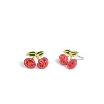 Coach Gold Red Cherry Stud Earrings - Gold