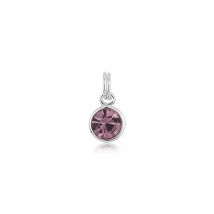 Karma Silver Birthstone Charm - February