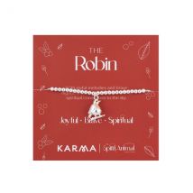 Karma Silver Robin Stretch Bracelet - Silver
