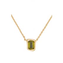 Kate Spade New York Gold Molten Glass Green Necklace - Gold