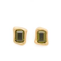 Kate Spade New York Gold Molten Glass Green Stud Earrings - Gold