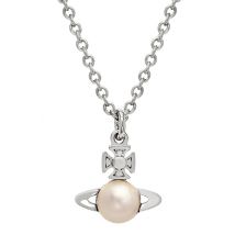 Vivienne Westwood Silver Cream Pearl Balbina Necklace - Silver