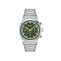 Boss Silver Dark Green Candor Chronograph Watch