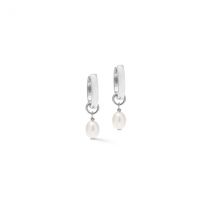 Coeur De Lion Silver Cosmic Pearls Hoop Earrings - Silver