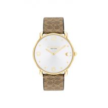 Coach Gold Elliot Brown Logo Strap Watch - Gold