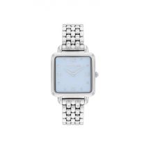 Coach Silver Cass Blue Square Dial Watch - Silver