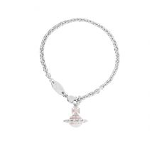 Vivienne Westwood Silver Jordana Pink Orb Bracelet - Silver