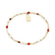 Over & Over Gold 14k Stainless Steel Tiger's Eye Beaded Bracelet - Gold