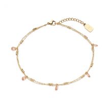 Over & Over Gold 14k Stainless Steel Droplet Beaded Anklet - Gold