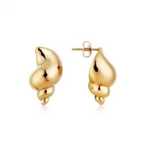 Over & Over Gold 14k Stainless Steel Shell Stud Earrings - Gold