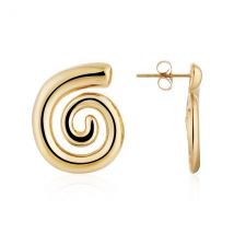 Over & Over Gold 14k Stainless Steel Spiral Stud Earrings - Gold